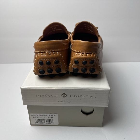 Mercanti Fiorentini Tan Leather String Tie Driving Shoe Loafer, Women's 8.5M - Picture 9 of 13